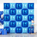 NISOCY 25PCS Blue and Pearl Blue Square Foil Balloons Wall Backdrop by NISOCY