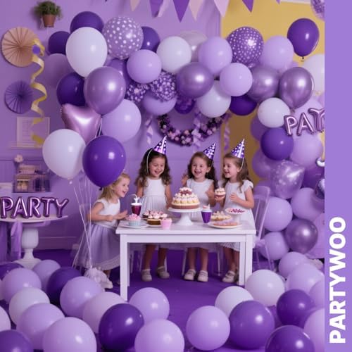 PartyWoo Purple Balloons 66pcs 12 Inch Light Purple Lilac Lavender Balloons - Image 6