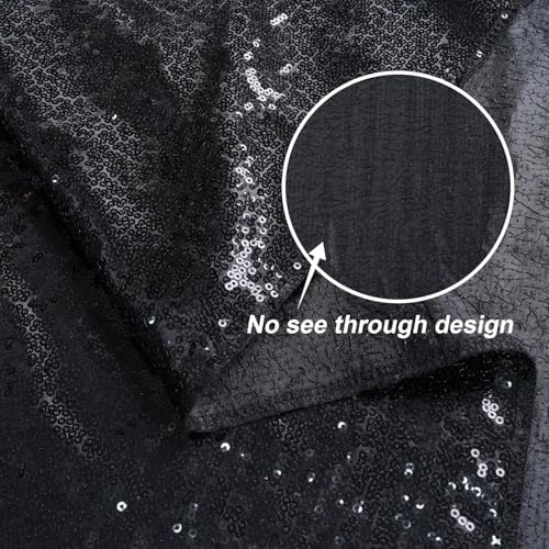 Juya Delight Black Sequin Backdrop, 8FTx8FT NO See-Through Photobooth Backdrop Curtains for Birthday, Party, Wedding Decoration - Image 4