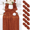 6 Pack Terracotta Cheesecloth Table Runner 17x108 Inch Semi Sheer Boho Gauze Cheese Cloth Fabric Table Runners Table Decor for Wedding Party Baby Shower Birthday Home Decor Garden Farmhouse by Unknown