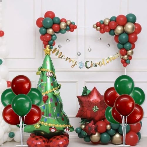 TONIFUL 4 Set Dark Red Green Balloon Stand Balloon Centerpiece for Table - Image 4
