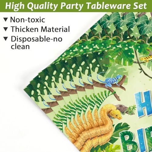 96PCS Reptile Plates and Napkins Snake Jungle Party Decor for 24 Guests - Image 4