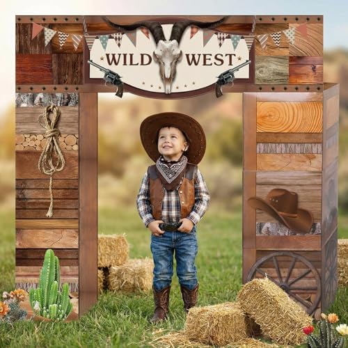 Bucherry 7 Pcs Western Cowboy Rodeo Party Decor Cardboard Playhouse by Bucherry