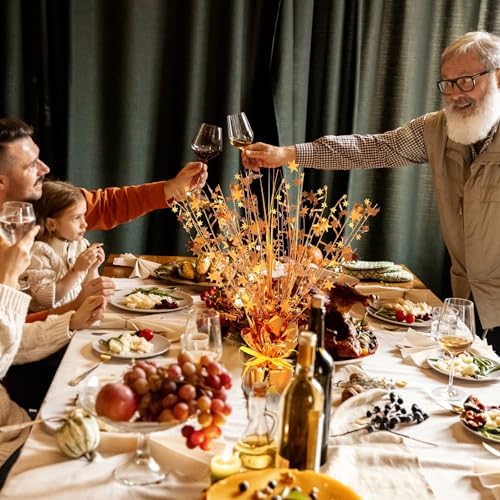 Crowye 6 Pcs Fall Foil Spray Centerpieces Thanksgiving Decor, Orange, Small - Image 4