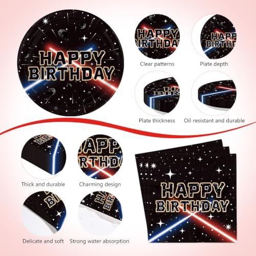 170 Pcs Space Birthday Galaxy Party Supplies for Men Boys, Serves 24 - Image 3