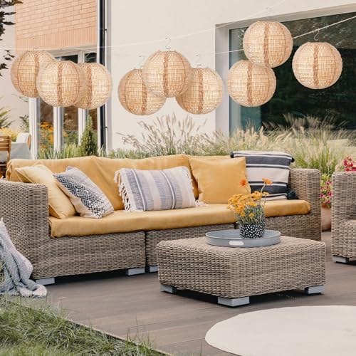Hortsun 12 Pcs Print Burlap Paper Lanterns Classroom Decor,10 Inch - Image 6