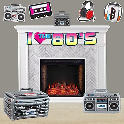 Beistle 4 Piece Paper I Love The 80’s Cassette Player Cut Outs Retro 1980’s Party Supplies Music Theme Wall Decorations, 12" - 14", Multicolored - Image 5