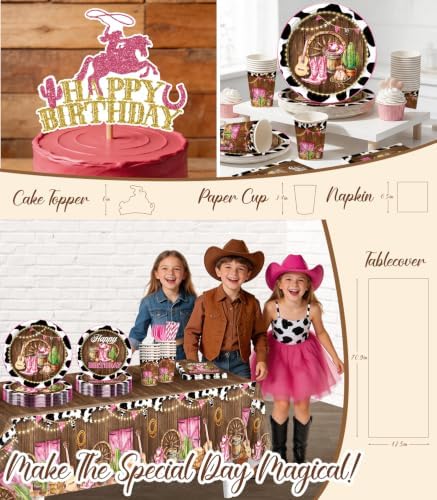 259PCS Cowgirl Birthday Decorations Girl Party Set Serves 25 - Image 5