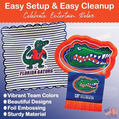 Florida Gator Party Supplies, Birthday Decorations, Plates & Napkins 37 Pc - Image 4