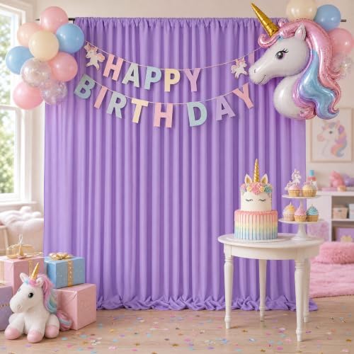 Lavender/Light Purple Backdrop Curtains 10ftx10ft Polyester Photo Drapes by SoarDream