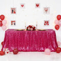 Eternal Beauty Hot Pink Sequin Tablecloth 60 x 120-Inch Sparkly Overlay Rectangle Glitter Table Cover for Wedding Party Birthday Decoration by EternalBeauty