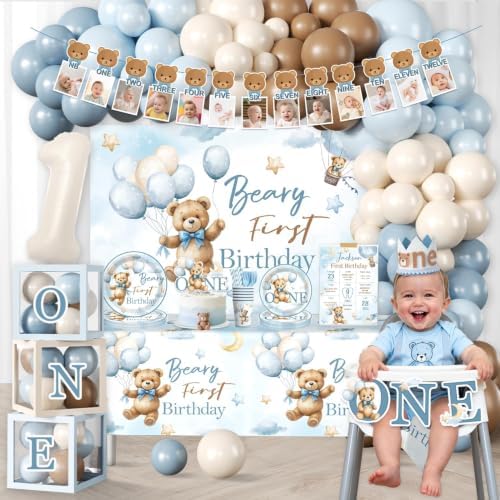 Beary First Birthday Decorations, Teddy Bear One Year Old Birthday - Image 7