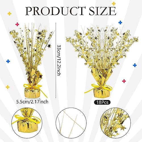 Crowye 18 Pcs Gold Foil Spray Centerpiece Table Decoration for Party - Image 3
