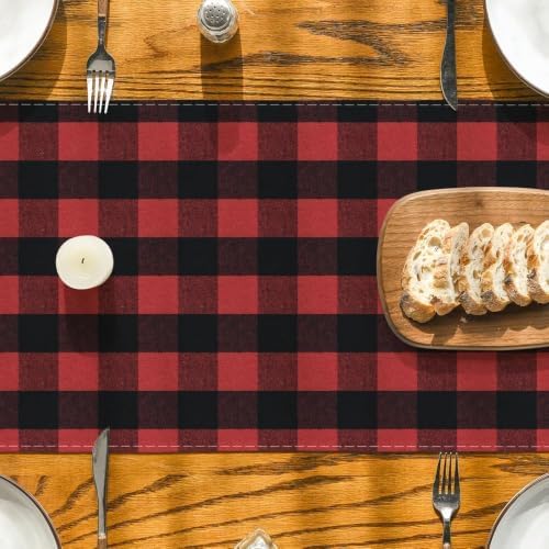 Artoid Mode Red and Black Buffalo Check Summer Table Runner 13x36 Inch - Image 7