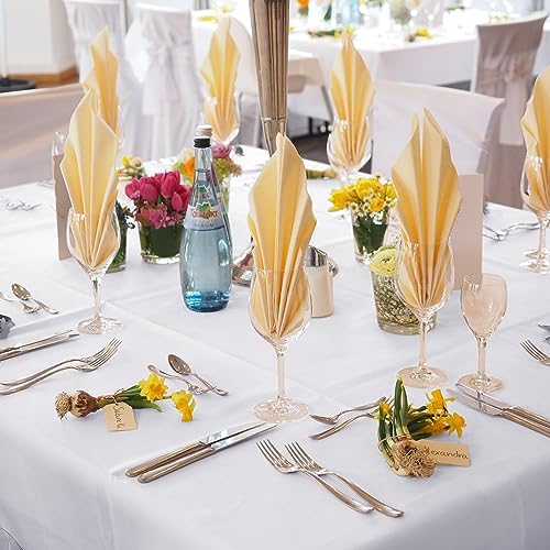Fitable 6 Pack White Square Tablecloths 70x70 Inch for 2-4 Ft Tables - Image 6