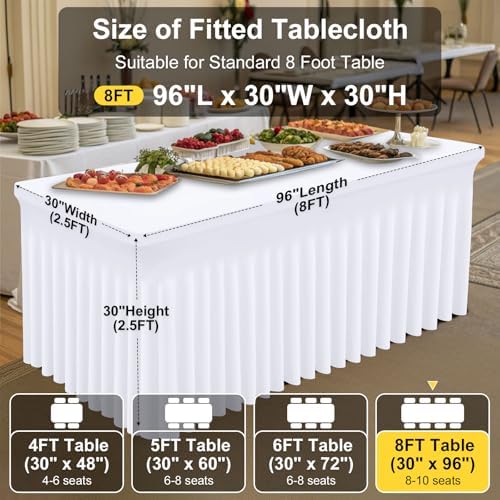 Smiry Spandex Elastic Fitted Table Cloth Skirt for 8FT Rectangle Table - Image 5