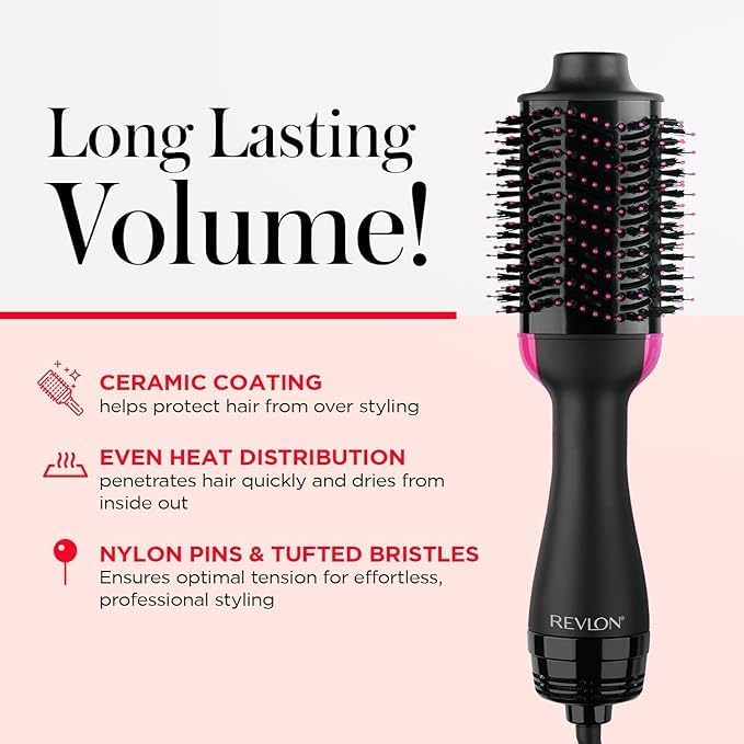 REVLON 1100 Watt 3 Heat 2 Speed Pro Collection One Step Ionic Hair Dryer and Volumizer - Image 3