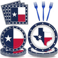 gisgfim 96Pcs Texas State Flag Party Supplies Paper Plates Napkins by gisgfim