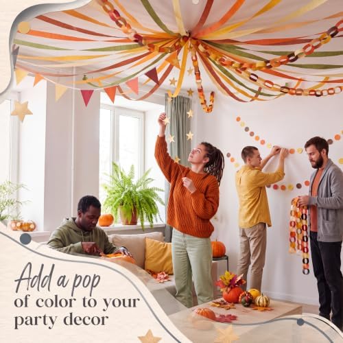 Fall Paper Chains Garland 574 ft Crepe Streamers for Party Decor - Image 3