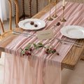 Dusty Pink Cheesecloth Table Runner 120 Inches Fall Party Home Decorations by KEKETOARRANGE