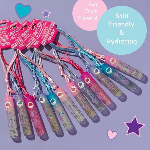 12pc Fruit Flavored Lip Gloss Necklace Set - Non-Toxic Wearable Lip Gloss - Image 2