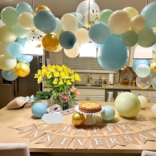 Dusty Blue Sage Green Balloons Arch Kit 139 PCs - Image 5