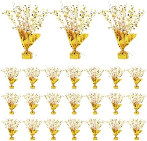 24 Pack Gold Metallic Foil Spray Centerpiece Star Table Decoration Burst Table Centerpieces for Birthday New Year Wedding Anniversary Graduation Party Supply (Gold) by Ohiyoo