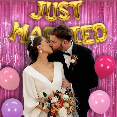 5 Pack 3.28ft x 6.56ft Lightpink Metallic Tinsel Foil Fringe Curtains, Photo Booth Backdrop Party Decorations for Birthday Wedding Baby Shower Graduation Bachelorette New Years - Image 4