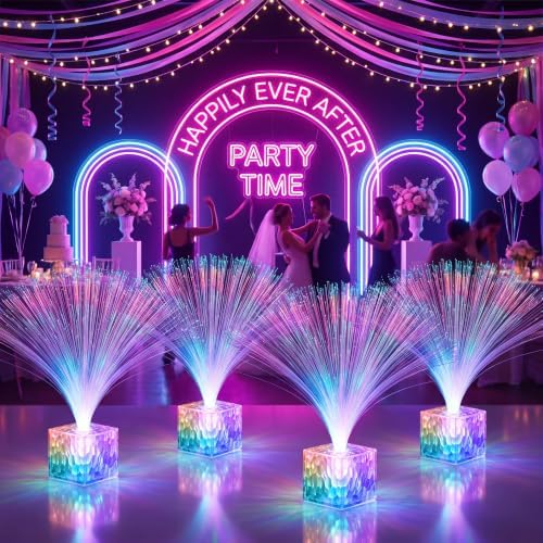 Amylove 16 Pcs Mini Fiber Optic Lamp Glow Party Favors, Clear, 10 Inch - Image 6