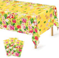 QZYL 3 PCS Hawaiian Table Cloths, 54 x 108 Inches Luau Tablecloths, Disposable Aloha Party Decorations with Summer Flamingo Palm Leaves, Plastic Luau Party Supplies Tropical Decorations for Tiki Bar by QZYL