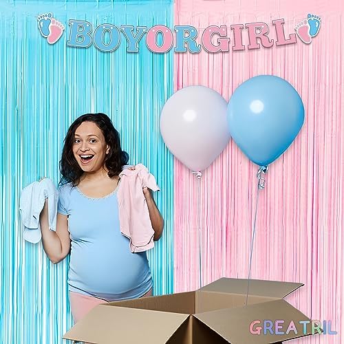 Pink and Blue Party Photo Backdrop - 3.2ft X 8.2ft - 2 Packs - Image 3