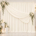 30x10FT Ivory Backdrop Curtains for Parties Wrinkle Free Drapes by EMHOLDBU