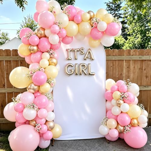 Pink and Yellow Balloon Arch Kit 129 PCS - Image 2