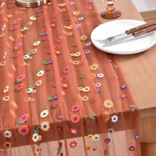 2 Pack Flower Table Runner Floral Daisy Fall Wedding Birthday Party Decor - Image 3