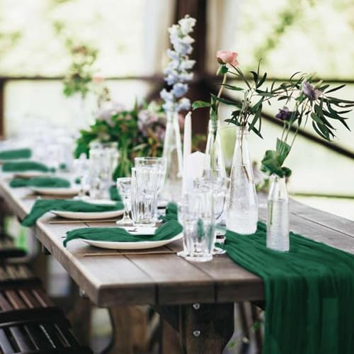 20 Pack Cheesecloth Table Runner 20 x 120 in, Emerald Green - Image 6