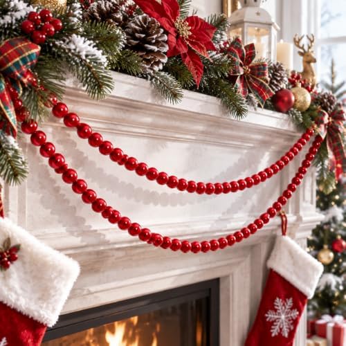 Canlierr 2 Pcs 5.6ft Christmas Giant Pearl Garland Decorations 25mm by Canlierr