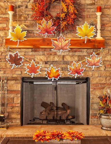 Fall Thanksgiving Hanging Decorations, Maple Leaf Ceiling Hanging Decor - Image 5