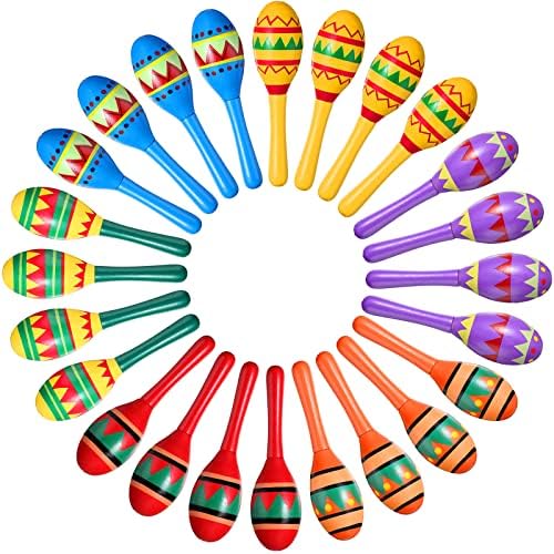 24 Pcs Mini Maracas, Mexican Fiesta Party Decorations, Cinco De Mayo Favors by Civaner