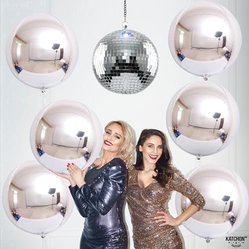 KatchOn Silver Balloons - 22 Inch, Pack of 6, Silver Foil Balloons - Image 2
