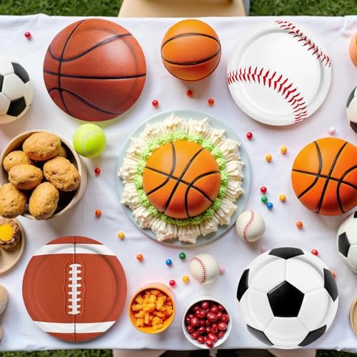 Sports Themed Birthday Party Kit for 24 - Includes Sports Banner, Tablecloth, Cups, Plates and Napkins for Boys Sports Theme Party Decorations Supplies - Image 6