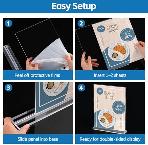 14 Pack Acrylic Sign Holder 8.5 x 11 Inches, Double Sided Table Sign Holder - Image 6