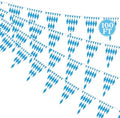 100 FT Oktoberfest Party Decorations Blue White Checkered Banner Flags by Heartome