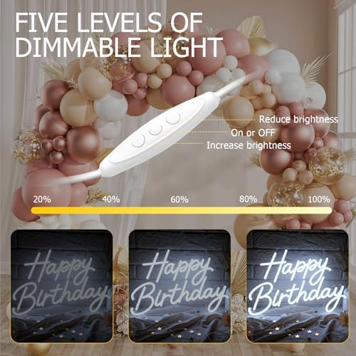 Happy Birthday Neon Sign for Wall Decor, Dimmable LED Light Up Sign - Image 5