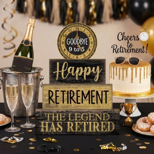 Moucuny 4 Pcs Retirement Party Decorations Happy Retirement Table Decor - Image 2