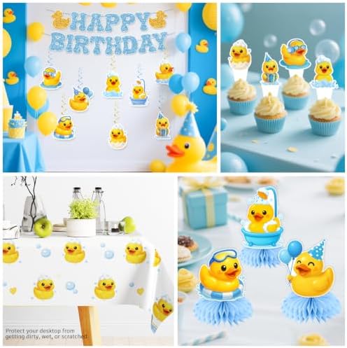 Xynic 218PCS Duck Birthday Decorations, Rubber Duck Party Set Serves 25 - Image 6