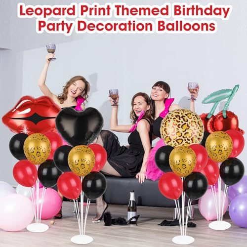 Naozinebi 4 Sets Leopard Birthday Party Balloons Stand Kit Party Decor - Image 5