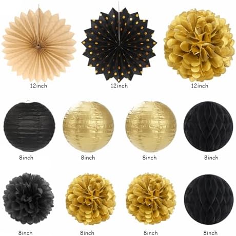 Black Gold Happy Retirement Party Decorations Banner Women Men Huglony - Image 2