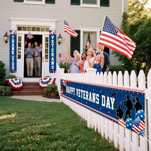 Peryiter Veterans Day Decorations Patriotic Military Door Banners - Image 5