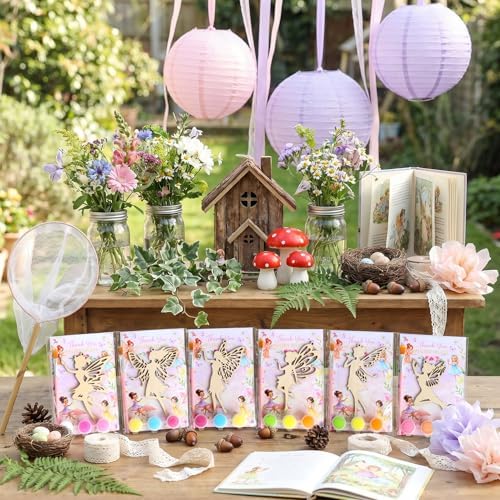 12 Pack Fairy Party Favors for Girls - Individually Wrapped DIY Wooden Painting Kits, Fairy First Birthday Decorations, Goodie Bag Stuffers, Creative Crafts & Gifts - Image 6