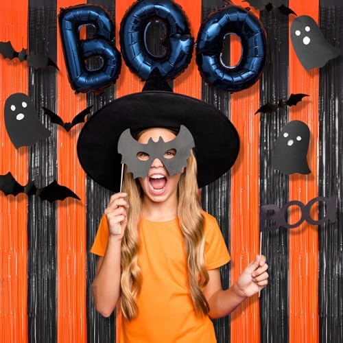 BRAVESHINE Party Foil Fringe Curtains Backdrop Halloween Decorations - Image 3